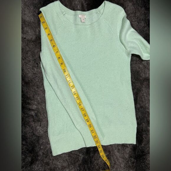 J.Crew Women M Mint Merino Wool Blend Soft Crew Neck Sweater Long Sleeve - Picture 7 of 9